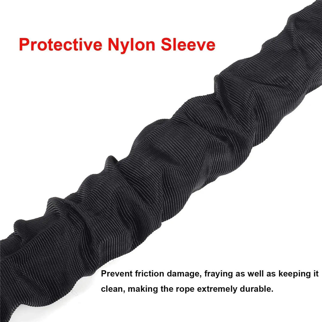 25mm*15m Heavy Duty Rope With Anchor Strap Kit, Core Strength Workout Equipment, Home Gym And Outdoor Workout