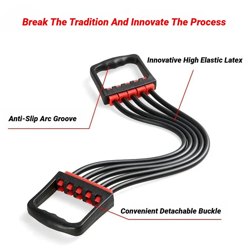 Suitable For Home And Gym Use Adjustable Rubber Resistance Band Multi-Functional Detachable Chest Trainer Fitness Equipment