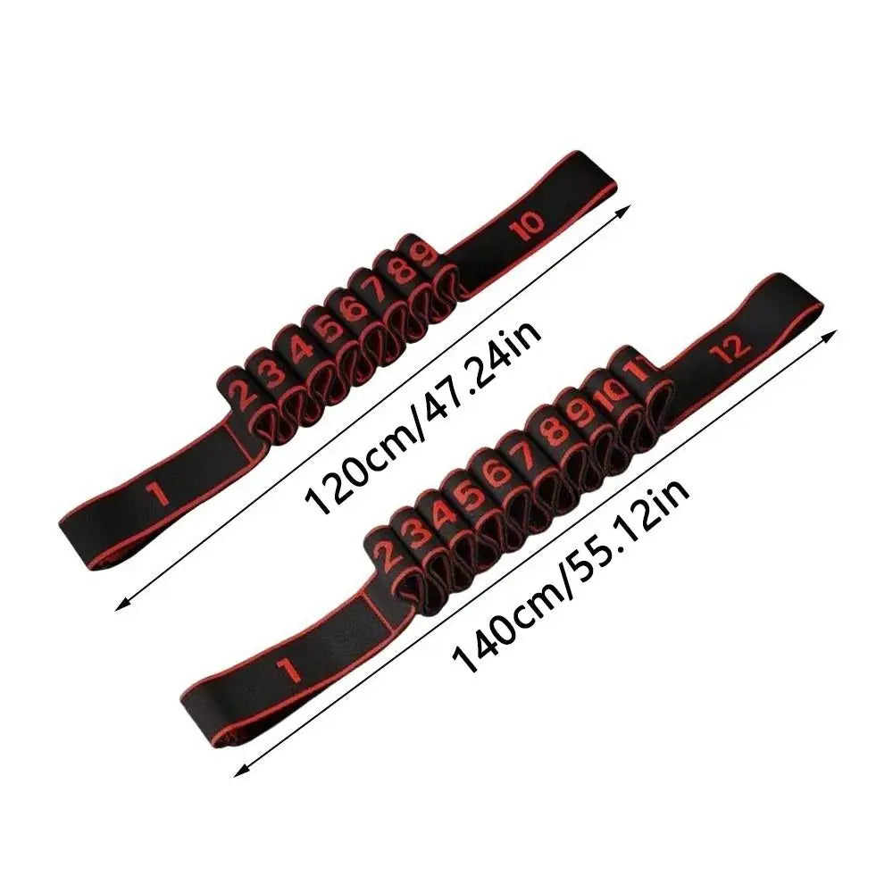 Multi-functional Elastic Yoga Stretching Belt Digital Adjustable Resistance Band 10/12 Grid Dance Stretch Band Adult Child