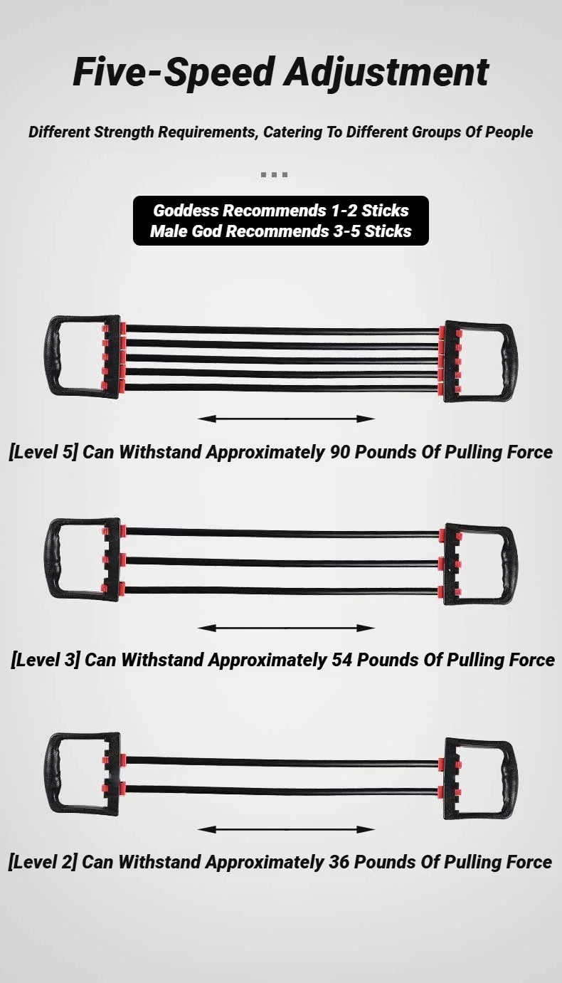 Suitable For Home And Gym Use Adjustable Rubber Resistance Band Multi-Functional Detachable Chest Trainer Fitness Equipment