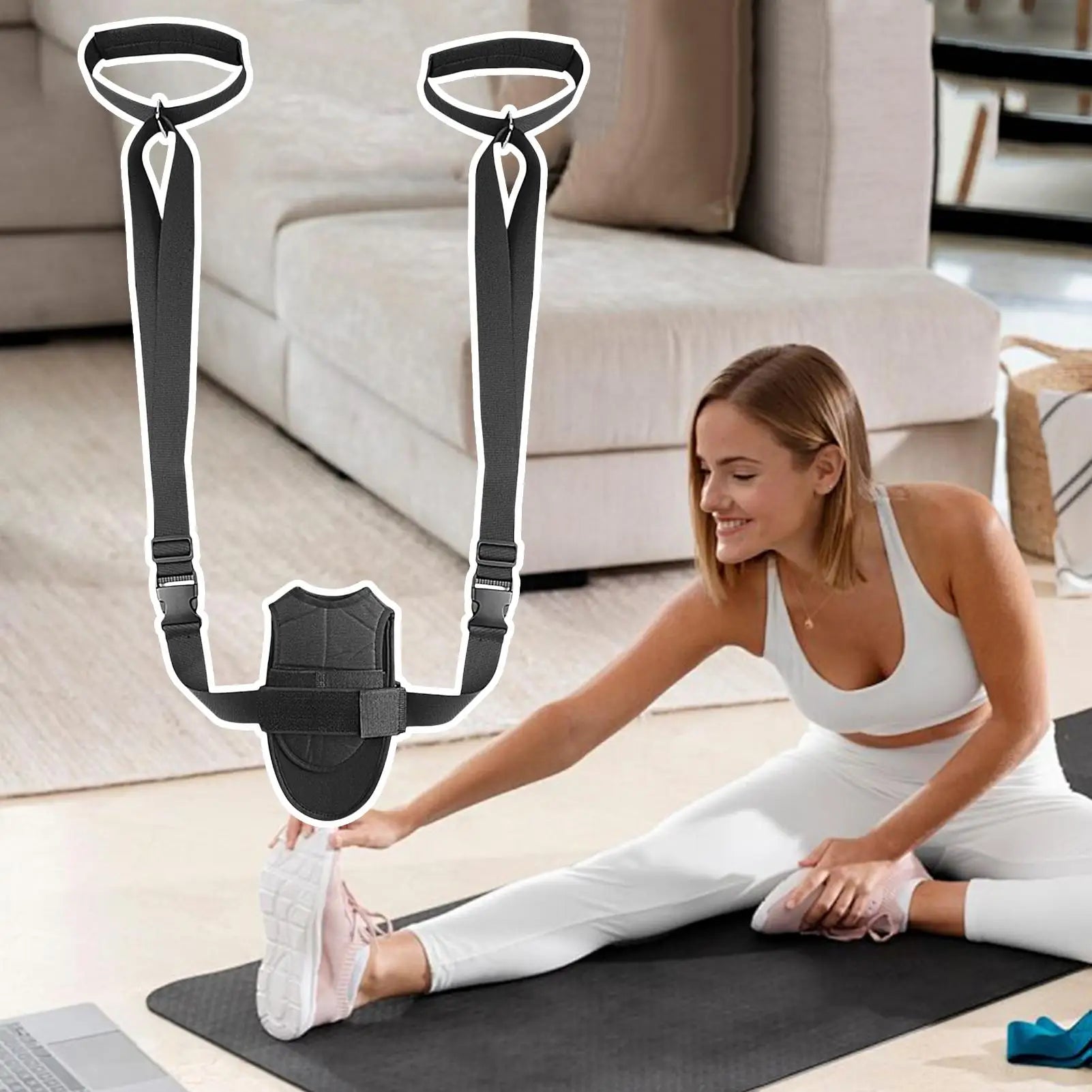 Leg Stretcher Strap Exercise Flexibility Stretch Bands Professional Padded Adjustable Bands For Yoga Heel Spurs Recovery Home