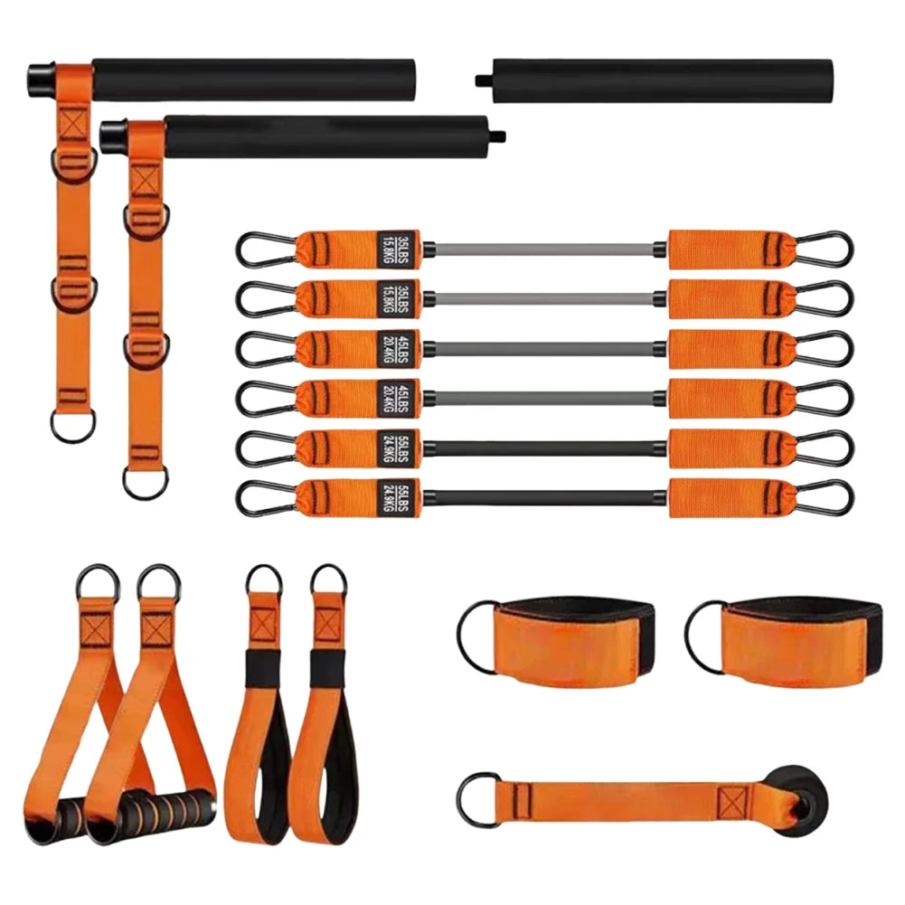 Pilates Bar Kit with Resistance Bands Multifunctional Pilates Bar Pilates Workout Equipment Home Gym Strength Training Equipment