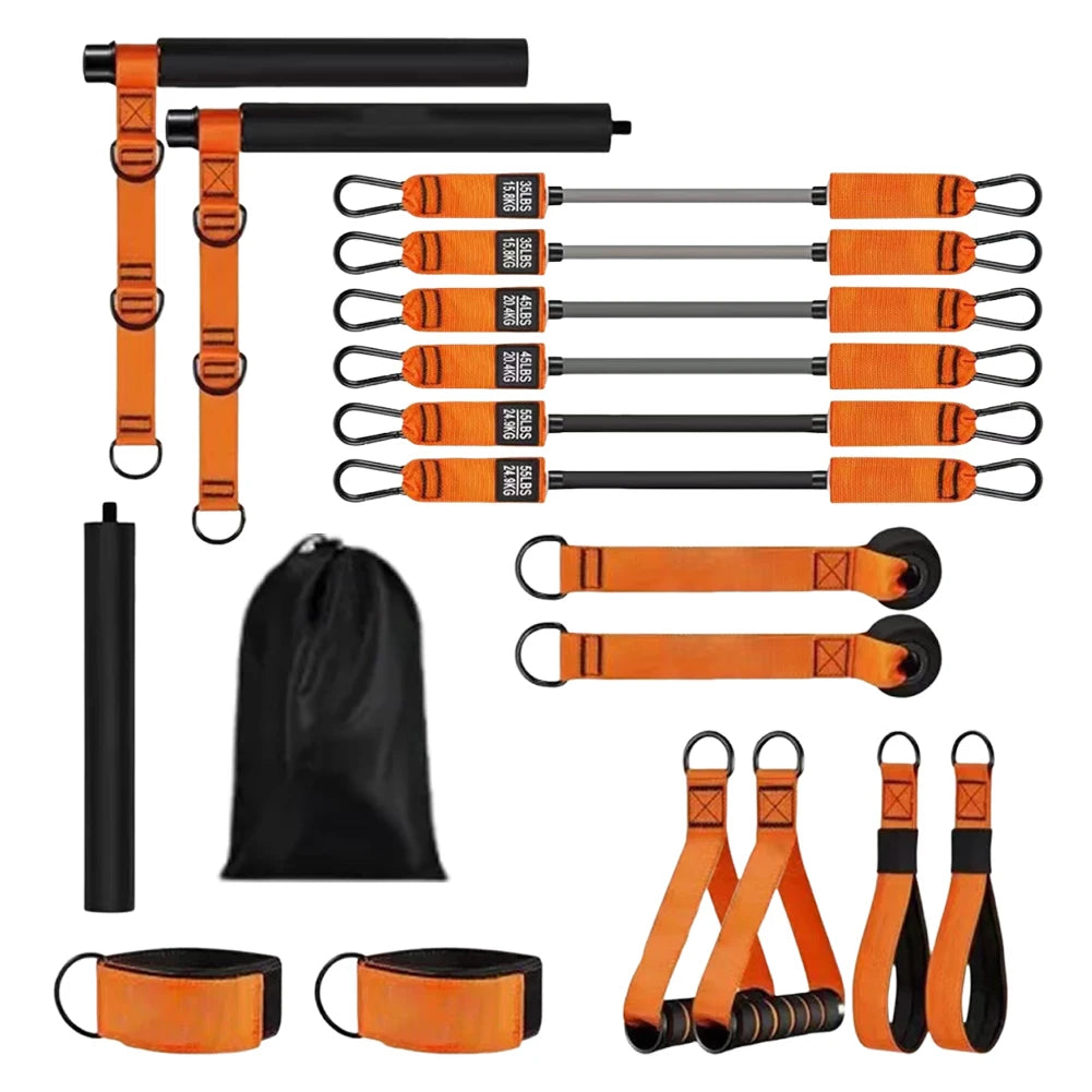 Pilates Bar Kit with Resistance Bands Multifunctional Pilates Bar Pilates Workout Equipment Home Gym Strength Training Equipment