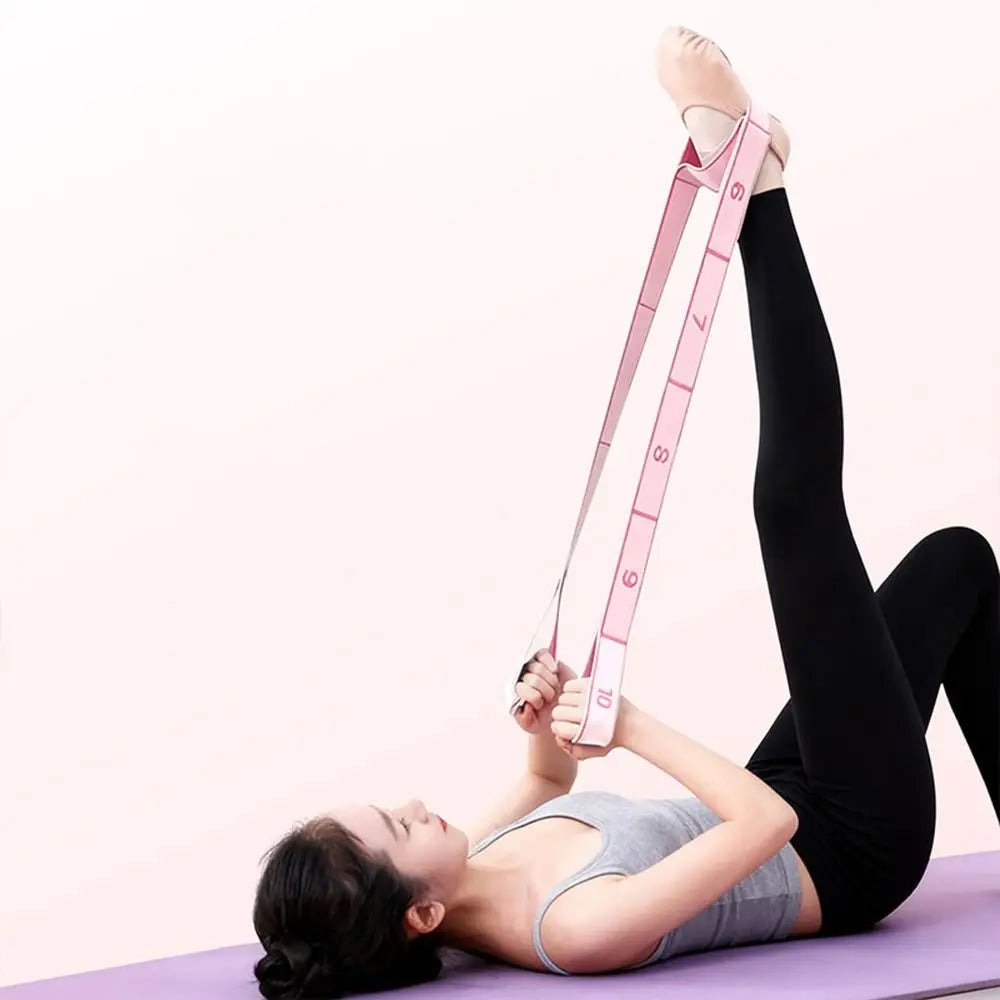 Multi-functional Elastic Yoga Stretching Belt Digital Adjustable Resistance Band 10/12 Grid Dance Stretch Band Adult Child