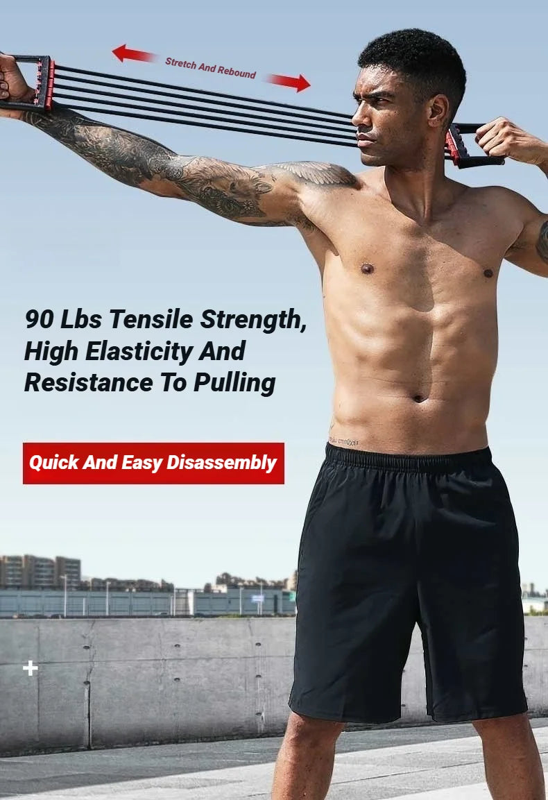 Suitable For Home And Gym Use Adjustable Rubber Resistance Band Multi-Functional Detachable Chest Trainer Fitness Equipment