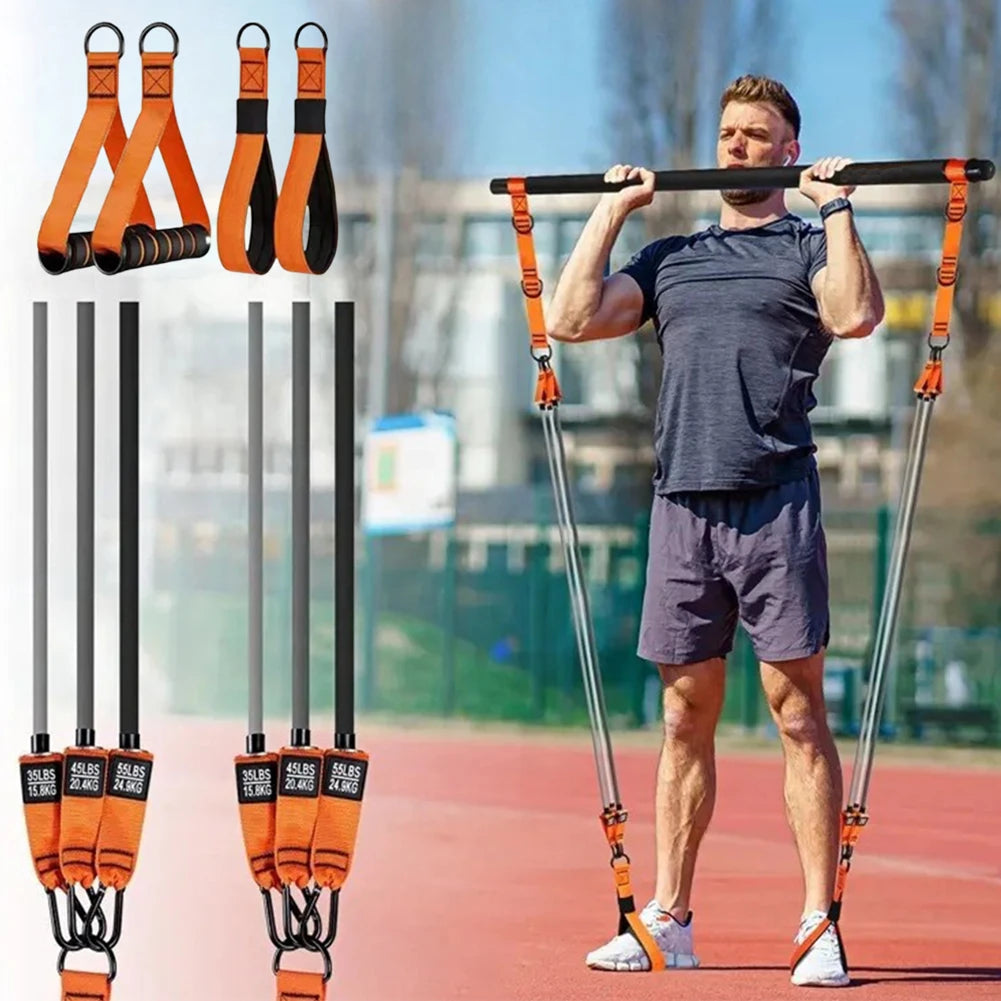 Pilates Bar Kit with Resistance Bands Multifunctional Pilates Bar Pilates Workout Equipment Home Gym Strength Training Equipment