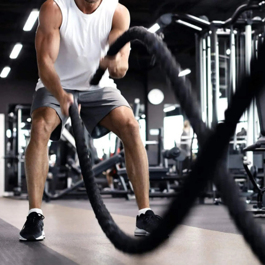 25mm*15m Heavy Duty Rope With Anchor Strap Kit, Core Strength Workout Equipment, Home Gym And Outdoor Workout