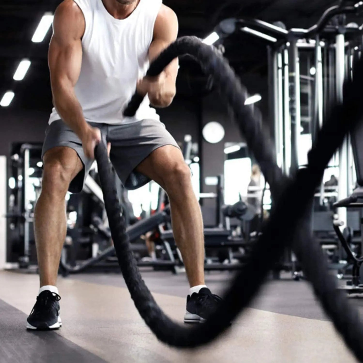 25mm*15m Heavy Duty Rope With Anchor Strap Kit, Core Strength Workout Equipment, Home Gym And Outdoor Workout