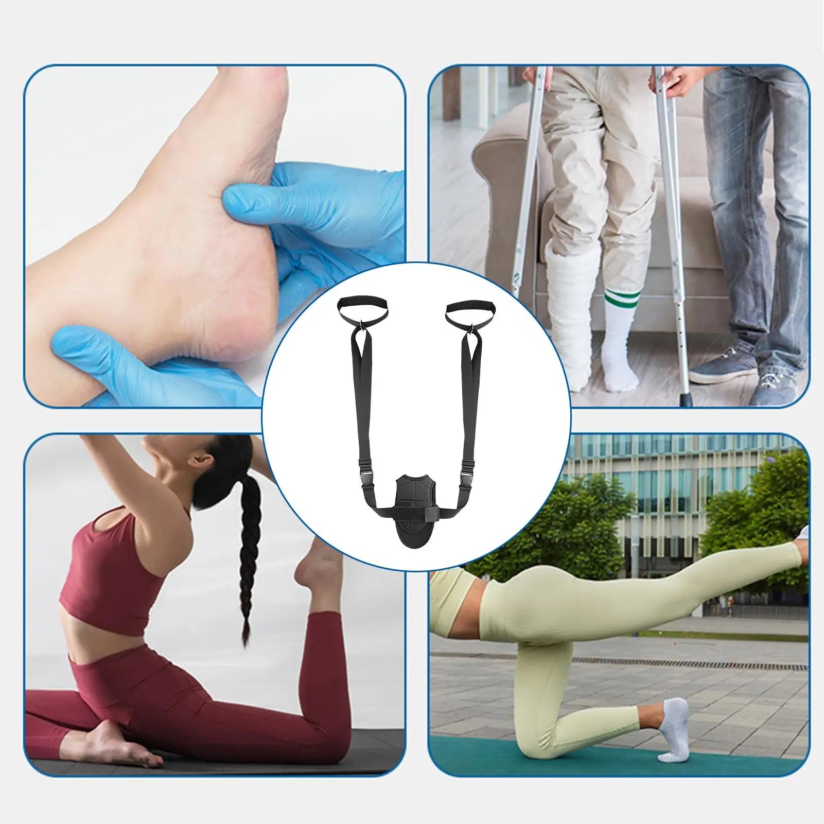 Leg Stretcher Strap Exercise Flexibility Stretch Bands Professional Padded Adjustable Bands For Yoga Heel Spurs Recovery Home