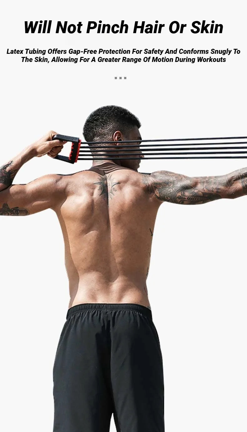 Suitable For Home And Gym Use Adjustable Rubber Resistance Band Multi-Functional Detachable Chest Trainer Fitness Equipment